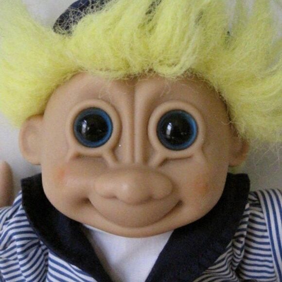 Troll Doll Sailor RUSS 13" Yellow Hair Blue Eyes - Picture 1 of 4